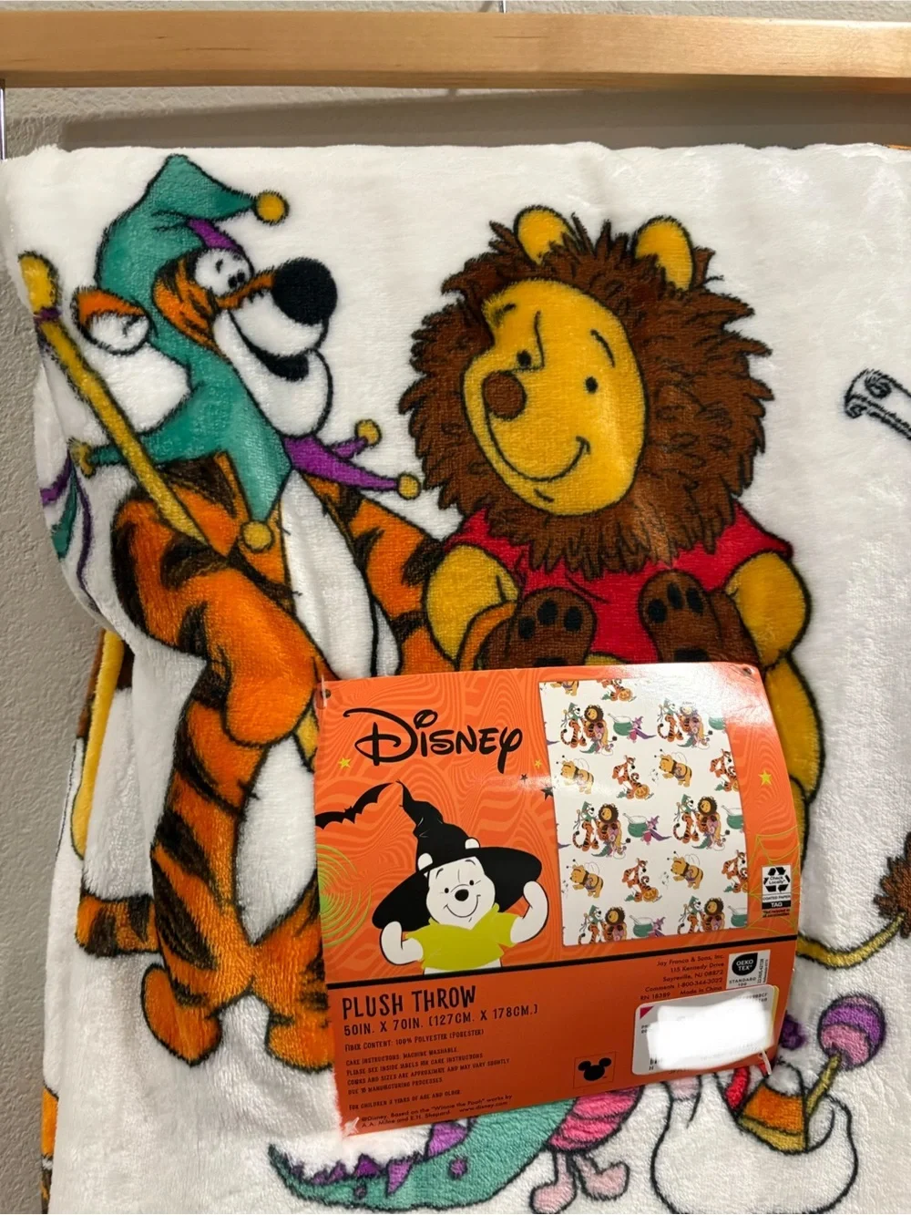 Winnie the Pooh Halloween Plush Blanket 50 x 70 New for 2026